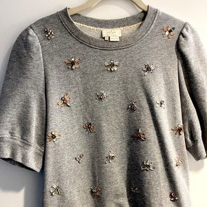 Kate Spade - Sweatshirt with jewel insect embellishments, size M